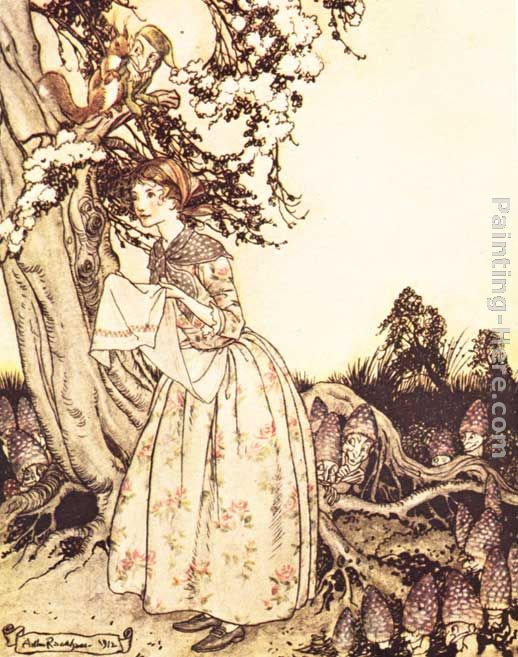 Mother Goose The Fair Maid who the first of Spring painting - Arthur Rackham Mother Goose The Fair Maid who the first of Spring art painting